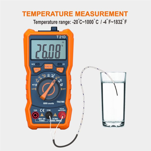 NJTY Auto-Ranging Digital Multimeter, TRMS 6000 Counts AC  Voltmeter Ohm Volt Amp Meter, Electrical Multimeter Tester with NCV 1