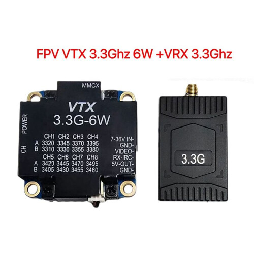 3.3G 6W VTX+3.3G VRX 6000mW 16CH FPV Video Transmitter Module Receiver for Long Range FPV Racing Drone Frame 1