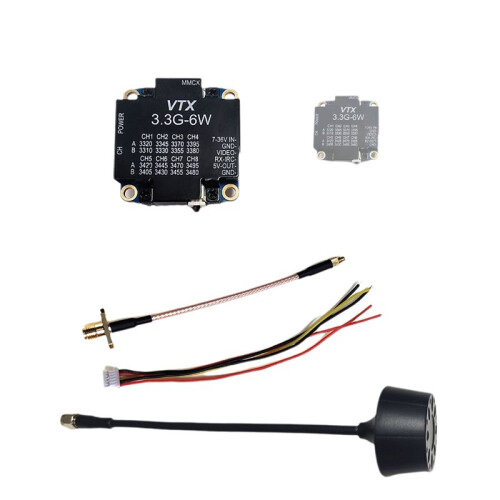 3.3G 6W VTX+3.3G VRX 6000mW 16CH FPV Video Transmitter Module Receiver for Long Range FPV Racing Drone Frame 2