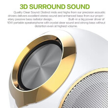 Enceinte Portable Sans Fil TWS, Son Stéréo, Basses 3D, Étanche, Accessoires pour Appels Mains Libres, Lecteur de Musique, Blanche