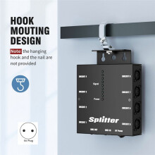 For 8 Way Isolated DMX Splitter LED Lighting Controller 8 Branch Universal Splitter Amplifier 3Pin Outputs EU PLUG