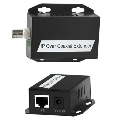 1Pair Ethernet IP Extender over Coax HD Network Kit EOC Coaxial Cable Transmission Extender for Security CCTV Cameras 1
