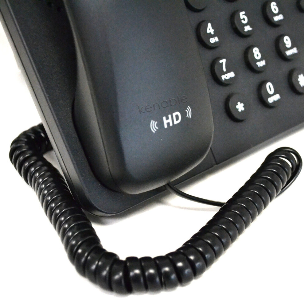 Telephone Handset Coiled Rj10 Plug To Rj10 Plug Cable Lead 2M Black 5055383464944