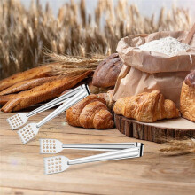 Tongs Serving Buffet Tongs, 8Pcs 7 Inch Salad Tongs Server, 304 Stainless Steel Cooking BBQ Tongs Bread Cake Tongs