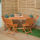 Samuel Alexander Outdoor 6 Person Folding Rectangular Wooden Garden Dining Table Chairs Set 1