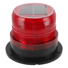 Solar Beacon Light 8 LED 1200mAh Dusk to Dawn Safety Strobe Red