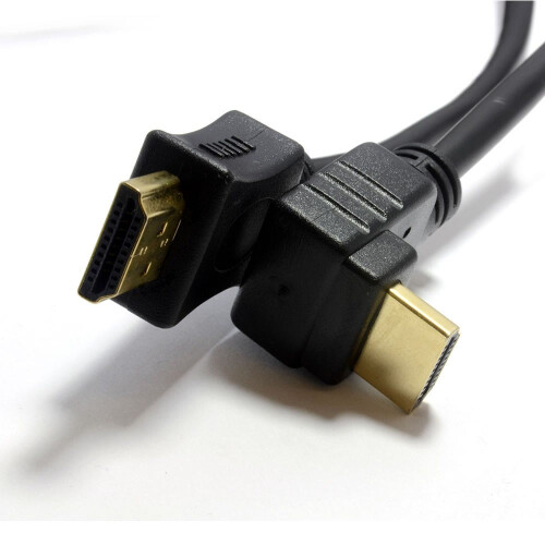 kenable HDMI 1.4 High Speed 3D TV Right Angle to Straight Plug Cable 5m 1