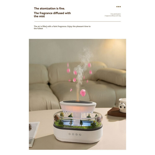 Aroma Humidifier Raindrop Air Humidifier Light White Noise Essential Oil Diffuser Ultrasonic Fragrance Diffuser EU Plug