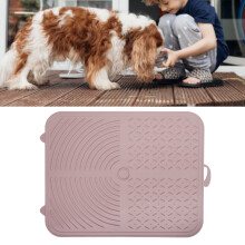 Dog Lick Mat Silicone 30.5x24.5x0.3cm Pinkish Grey