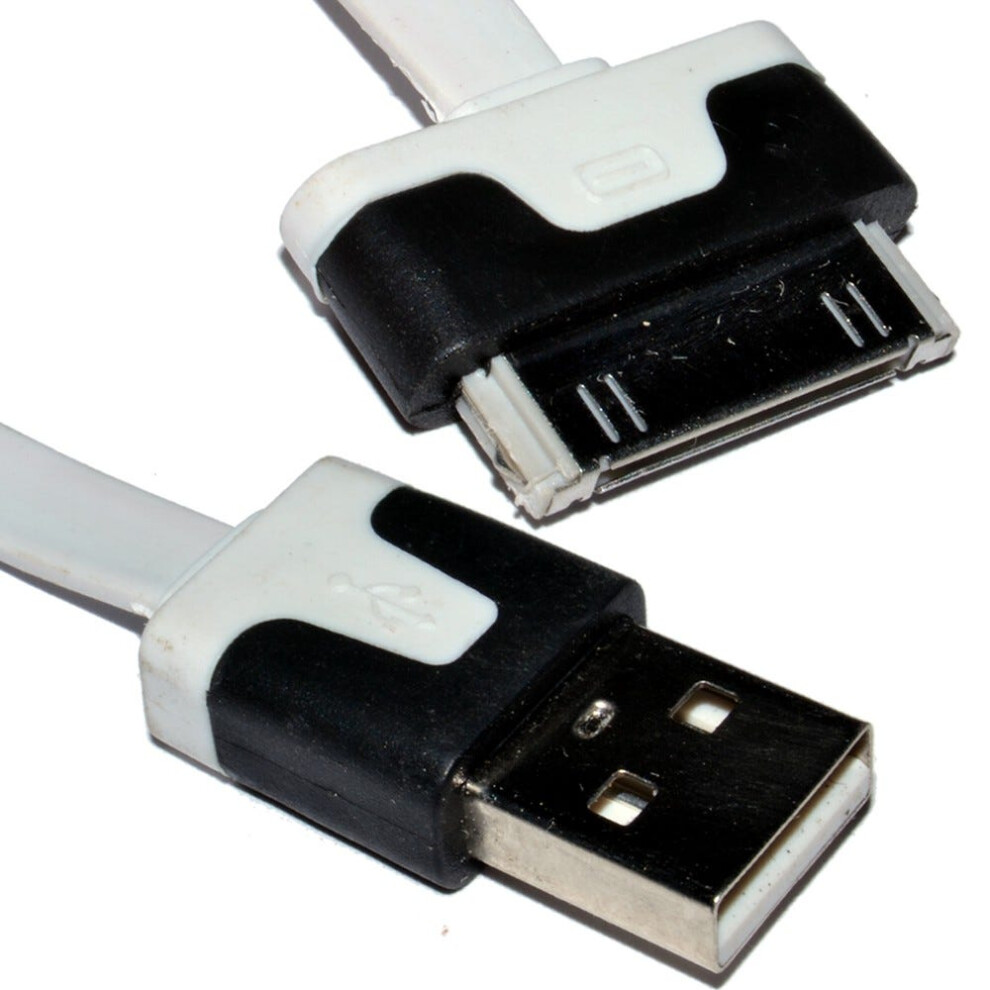 30 Pin Data & Charging Usb Flat Cable 2M White 5055383466238