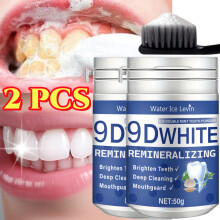 2X 9D White Remineralizing Hydroxyapatite Tooth Powder, Hydroxyapatite Teeth Whitening Powder, Tooth Stain Removal