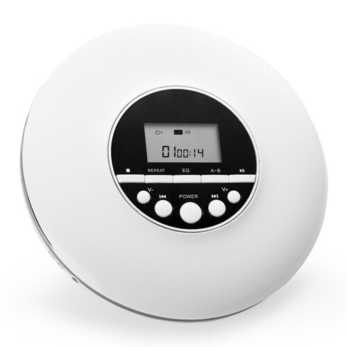 Portable CD Player MP3 Music Player with Stereo Earbuds and  Output CD Player with LCD Display White 1