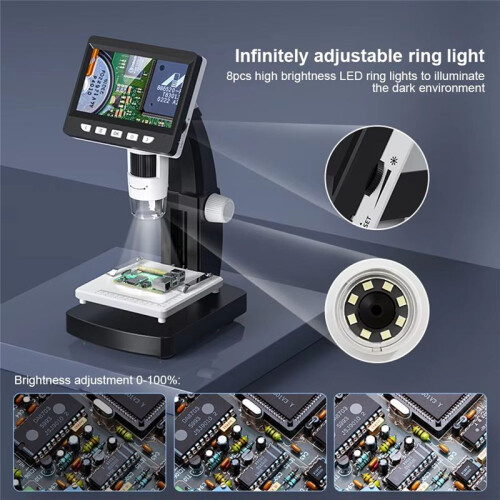 1000X Digital Microscope Biological Microscope 2MP 1080P Screen Soldering Coin Microscope PC View Windows/ Compatible 2