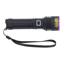 Torcia UV a 365 nm, ricaricabile in alluminio, 160 mm, portatile