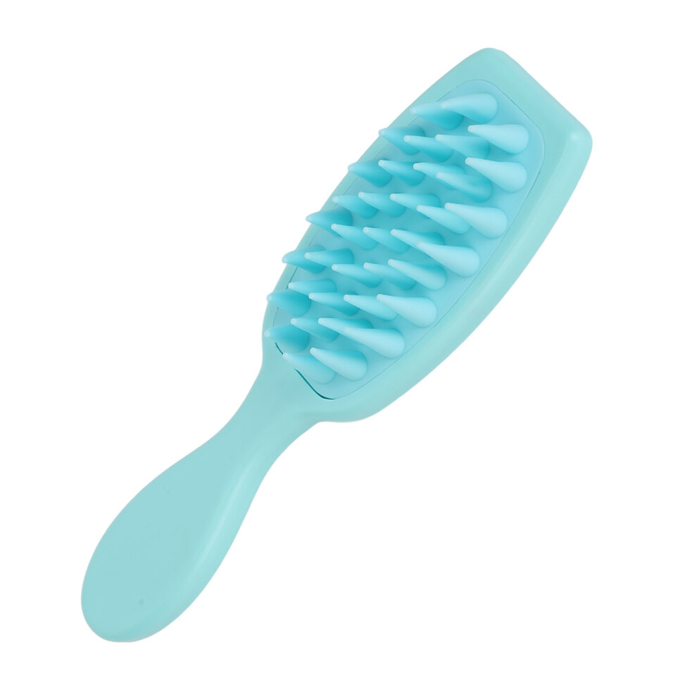 Silicone Hair Scalp Massager Brush 21cm Blue for Dandruff & Growth