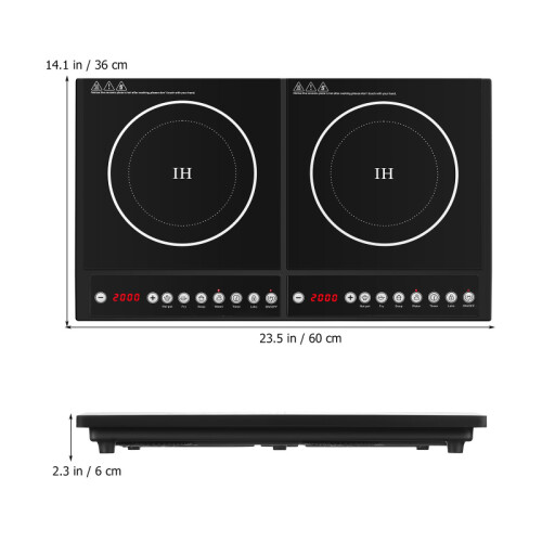2 Burner Portable Induction Cooktop 2200W for Home Kitchen UK Plug 1