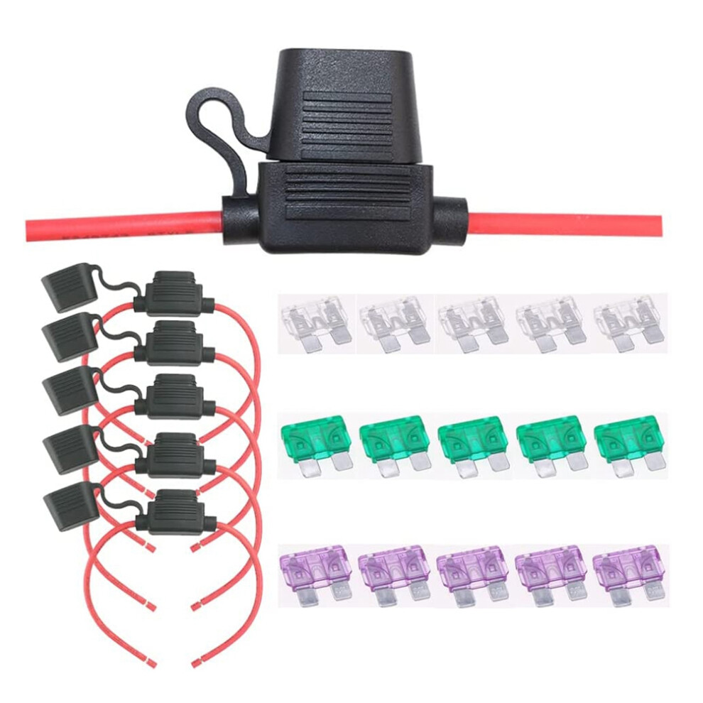 5Pcs 10 Gauge Awg Fuse Holder Waterproof Dustproof Inline Fuse Box For Car Boat Suv 6034087630946