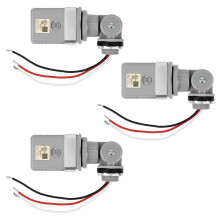 Kit com 3 Sensores Fotoelétricos Externos, 120 VCA, Acionados Do Anoitecer Ao Amanhecer, IP54, À Prova D'Água, para Iluminação