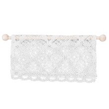 Cortinas para Casa de Bonecas AcessóRios de MóVeis em Miniatura Saia de Janela com Haste 1:12 Escala Bege