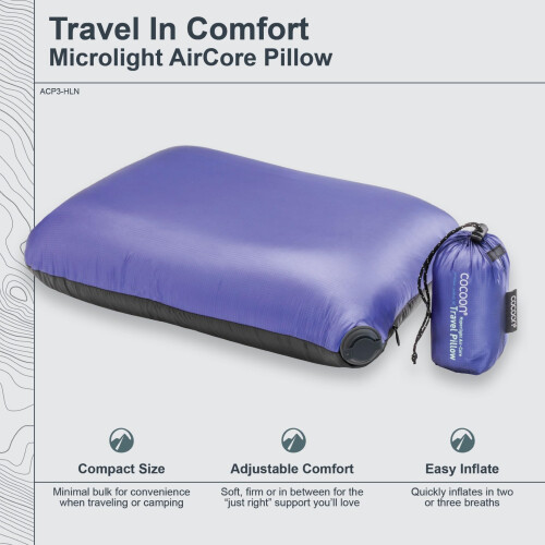 COCOON Air-Core Pillow Hyperlight Size 28 cm x 38 cm Black/Dark Blue 2