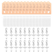 20Pcs Thank You Gift Angel Keychains Wedding Favors Guardian Angel for Christening Baby Shower Birthday Giveaway