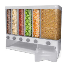 Dispenser per Alimenti Secchi Contenitore per Cereali-Dispenser per Riso 22 Libbre Secchio per Dispensa e Cucina (Bianca)
