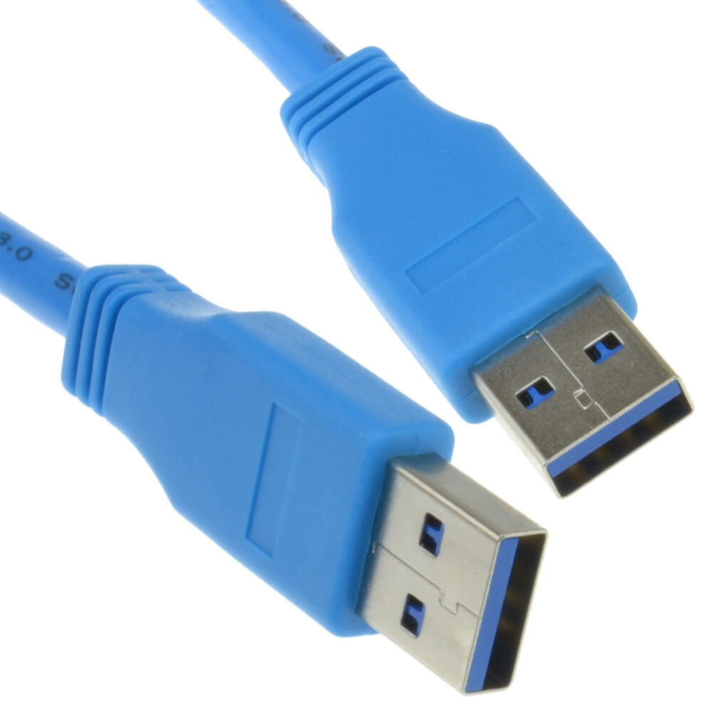 Usb 3.0 Superspeed Type A Plug To A Plug Cable Lead 1M Blue 5055383469581