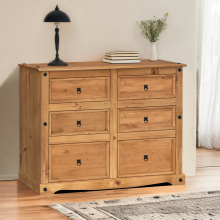Corona 6 Drawer Chest Solid Wooden Pine Bedroom Furniture