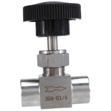 1/4 Inch BSP Equal Female Thread SS 304 Stainless Steel Flow Control Shut Off Needle Valve