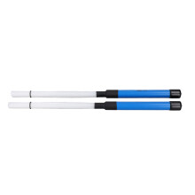 2-Piece ABS Nylon Wire Jazz Drum Brushes, Blue & White Portable Percussion Accessories