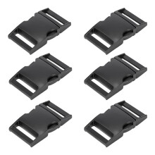 6 StüCk Paracord-Armbandschnallen 6 StüCk Metallschnallen mit Schnellverschluss GüRtelschnalle, 1 Zoll Schwarz
