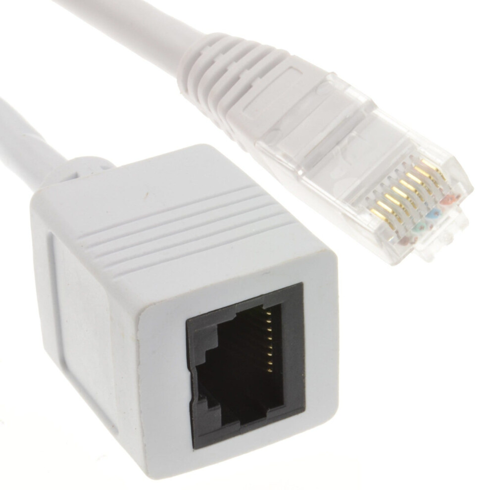 Kenable Network Cat6 Utp Ethernet Rj45 Extension Male/Female Cable White 10M