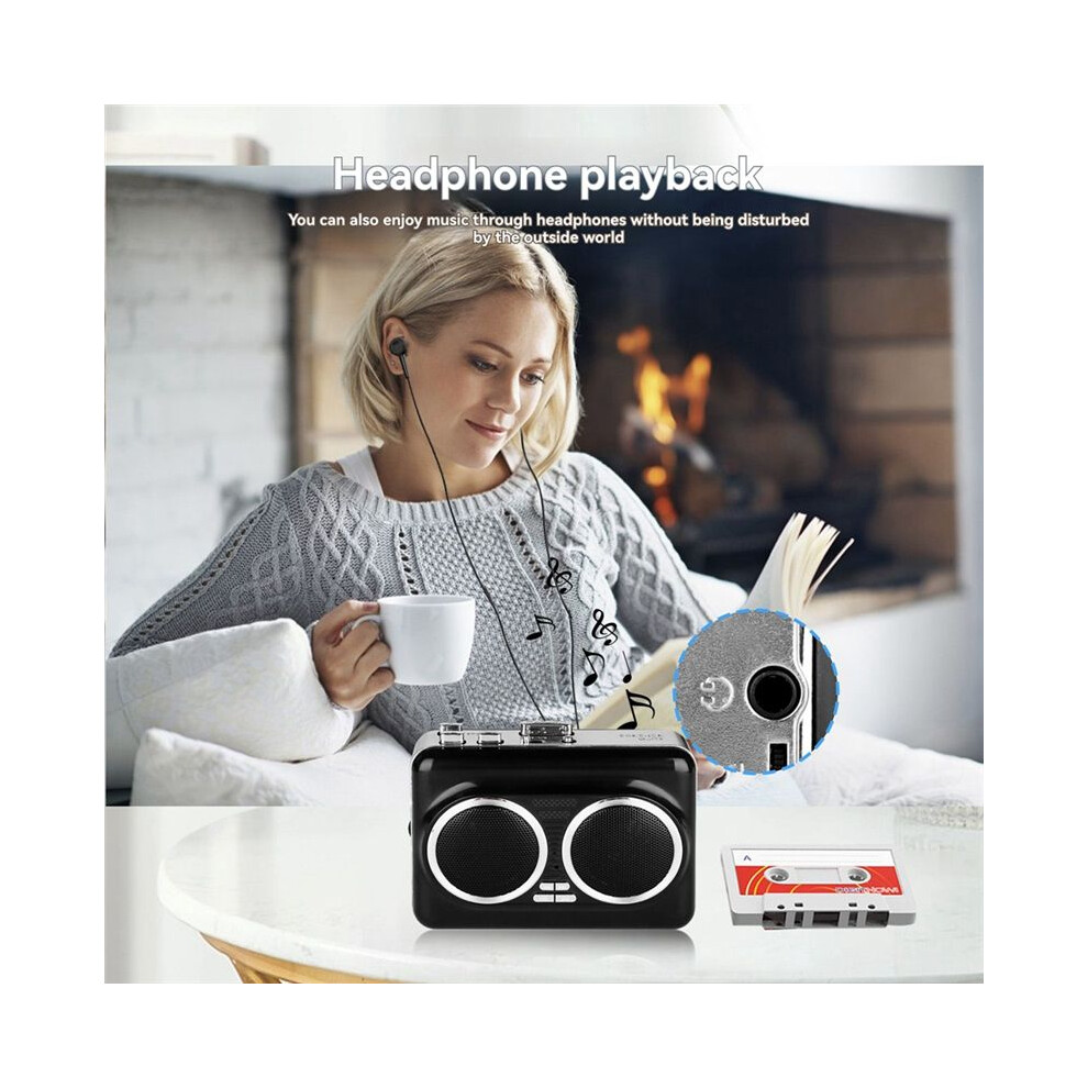 Usb Cassette Player Music Tape To Mp3 Converter Plug And Cassette Tape Player Convertor With Dual Speaker Black 6033626313265
