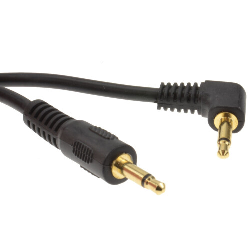 kenable Right Angle MONO 3.5mm Jack Plug to 3.5mm Jack Plug Cable Lead GOLD 2m 1