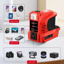180W Power Inverter for Milwauke M-18 18V Battery 18V to AC 110V-120V Battery Inverter with 2 USB&AC Outlet US Plug
