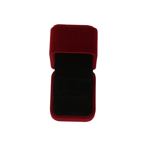 Classic Velvet Engagement Ring Box (Dark Red) 2