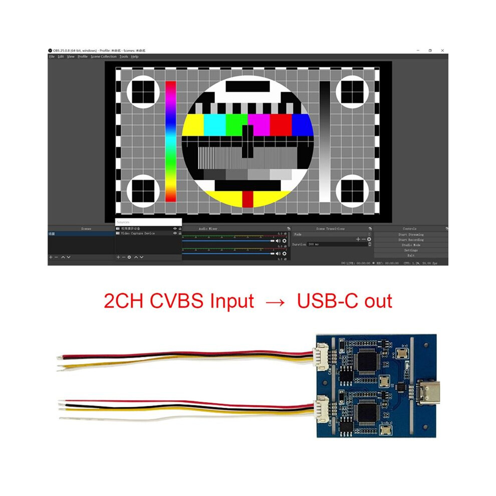 2 Channel AV/CVBS Video to USB Outputs 1080P Graber AV to USB Capture ...