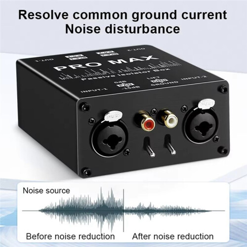 Audio Isolator,Audio Current Eliminator,2 Way XLR 6.5 Isolator,Live Broadcast Mixer Microphone Common Ground Filter