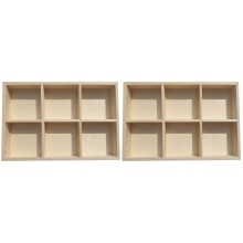 2Stk Beige Holz Aufbewahrungsbox Mit Fächern Für - Und Bastelbedarf