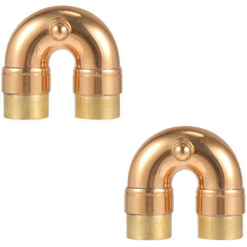 2Stk Trompeten Bogen Hals Röhrchen Messing Gold