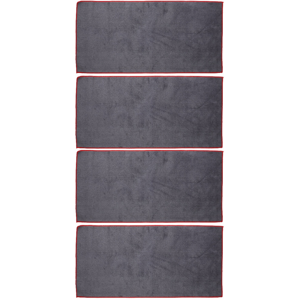 4Pcs Super Absorbent Suede Car Drying Towels For Auto Wash Grey 3702567976978