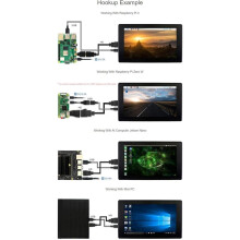 7inch LCD (H) Monitor 1024x600 IPS Touch Screen with Case for Raspberry Pi for Jetson for PC for Game Consoles