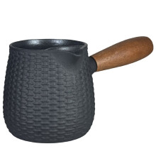 Handcrafted Cast Iron Teapot for Open Flame Brewing - Side Handle Tea Kettle for Boiling Coffee,and Steeping