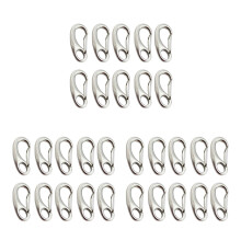 30Pcs Multipurpose Stainless Steel Spring Hook Carabiner Buckle Silver