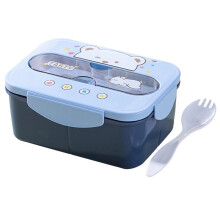1200ML Cartoon Lunchbox Mok Set Draagbare Plastic Bento Box met Vork Kinderlunchbox met Waterbeker Voedselopslag