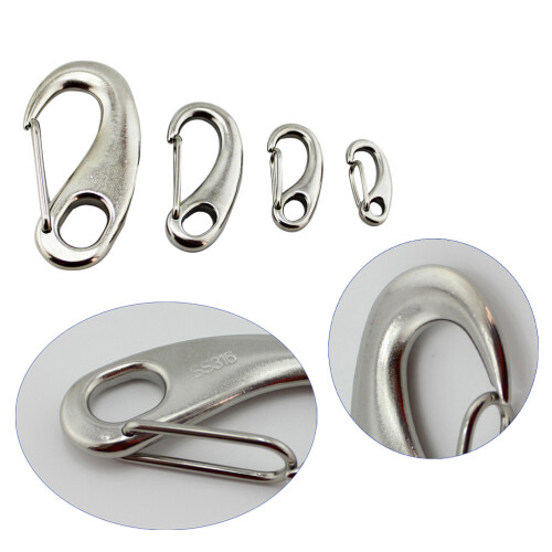 30Pcs Multipurpose Stainless Steel Spring Hook Carabiner Buckle Silver 2
