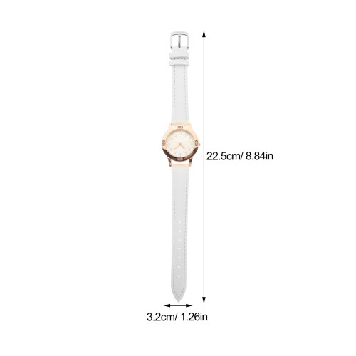 2Stk Langlebige Damen Uhr Quarz Weiß 1