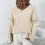 Lässiger Oversize-Pullover für Damen mit einzigartigem Design, Bündchen mit vertikaler Webstruktur, weichem, leichtem Strickmaterial, 2