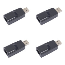 4X USB to RJ45 LAN Ethernet Adapter 100Mbps USB2.0 Network Card for PC Laptop Desktop DVB Set Top Box Drive-Free Black