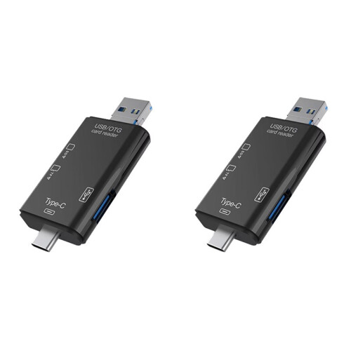 2X OTG  TF Type C Micro- Card Reader Type C to Usb Otg Adapter 6 In1 USB 2.0 TF Card USB Flash Drive Card Reader B